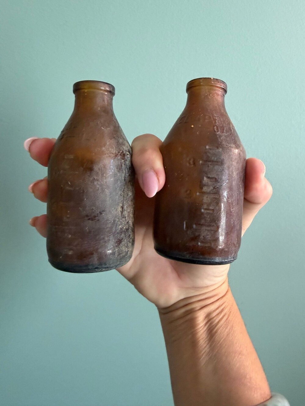 157 vintage amber bottles